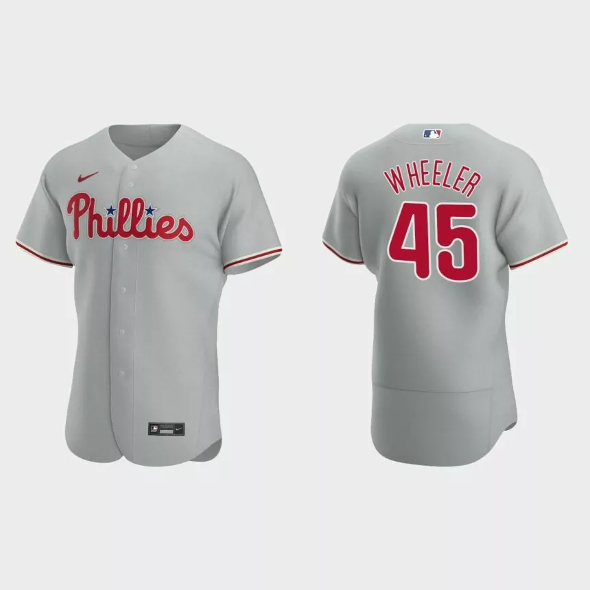 Philadelphia Phillies #45 Zack Wheeler Gray Authentic 2020 Road Jersey
