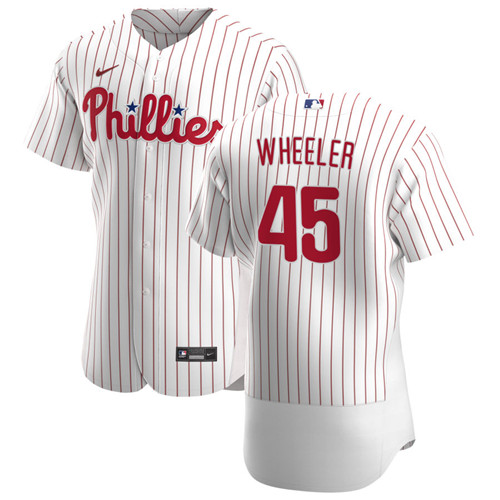 Philadelphia Phillies #45 Zack Wheeler Men's Nike White Home 2020 Authentic Player MLB Jersey