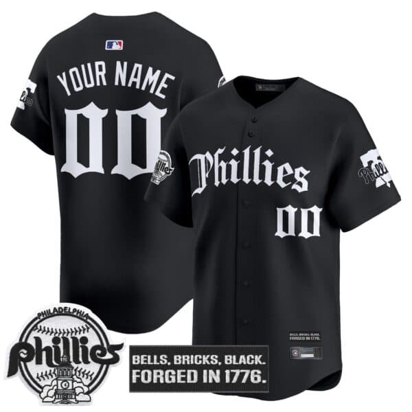 Philadelphia Phillies ‘Gothic Liberty Edition’ Vapor Premier Limited Custom Jersey  – All Stitched