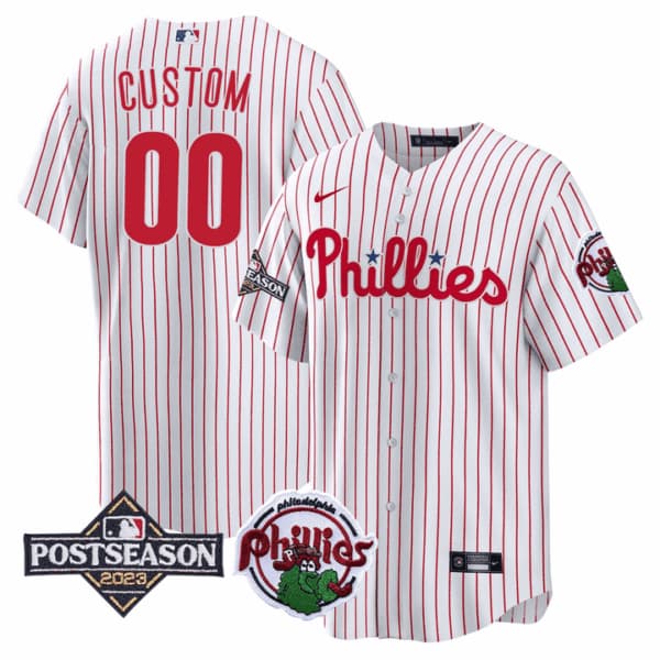 Philadelphia Phillies 2023 Postseason Patch Custom Jersey  – All