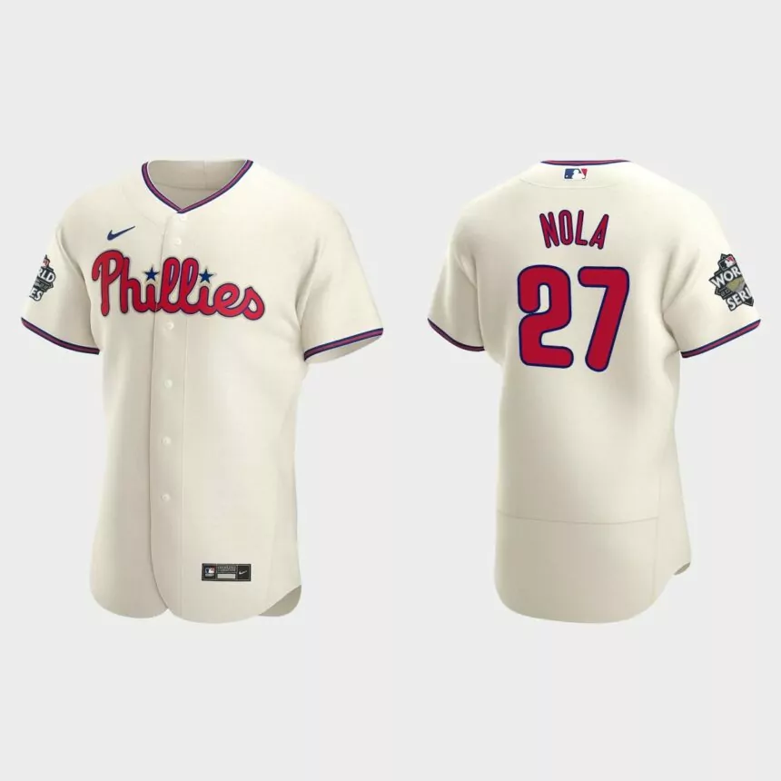 Philadelphia Phillies Aaron Nola 2022 World Series Cream Authentic Jersey