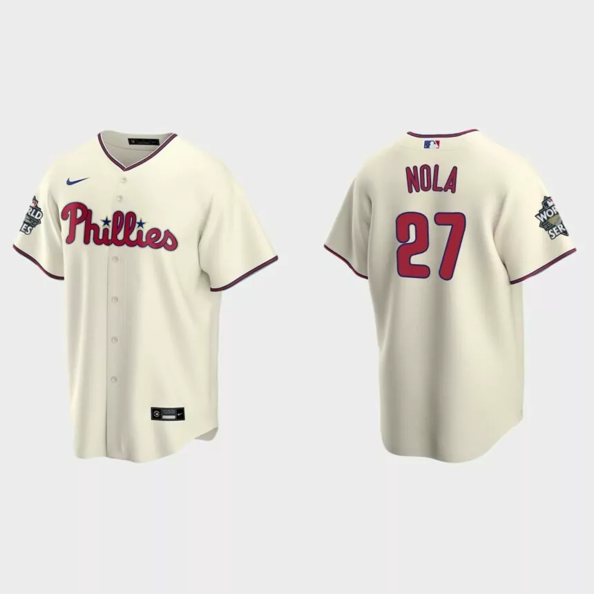 Philadelphia Phillies Aaron Nola 2022 World Series Cream Replica Jersey