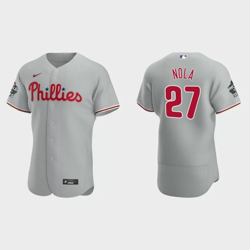 Philadelphia Phillies Aaron Nola 2022 World Series Gray Authentic Jersey