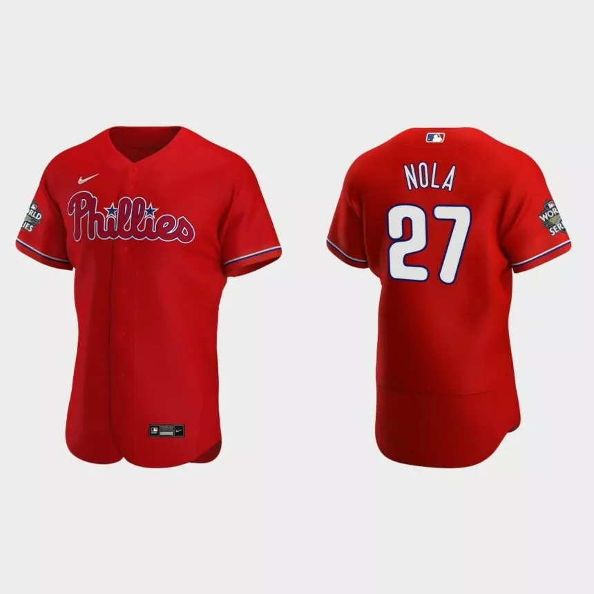 Philadelphia Phillies Aaron Nola 2022 World Series Red Authentic Jersey