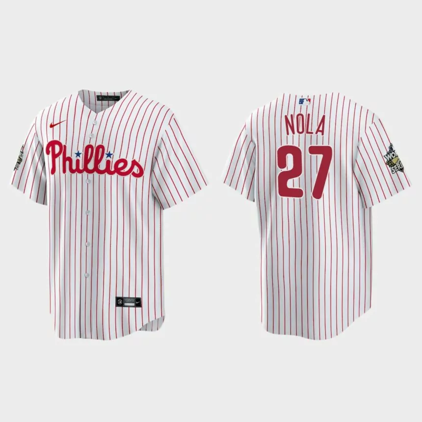 Philadelphia Phillies Aaron Nola 2022 World Series White Replica Jersey