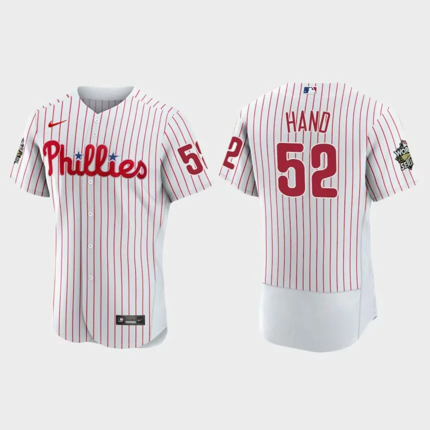 Philadelphia Phillies Brad Hand 2022 World Series White Authentic Jersey