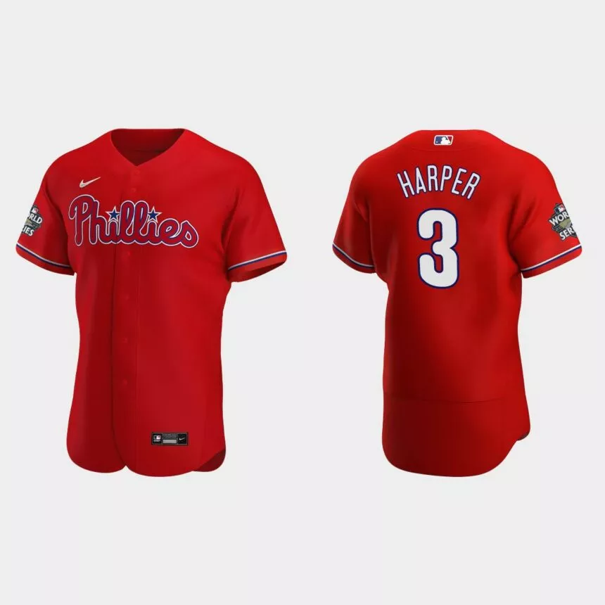 Philadelphia Phillies Bryce Harper 2022 World Series Red Authentic Jersey