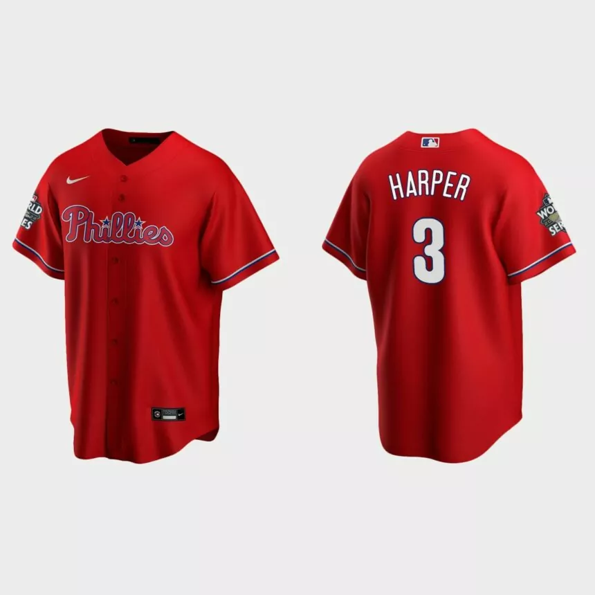 Philadelphia Phillies Bryce Harper 2022 World Series Red Replica Jersey