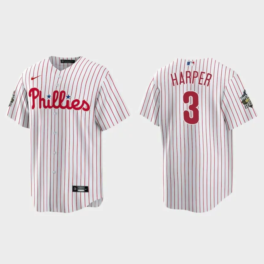 Philadelphia Phillies Bryce Harper 2022 World Series White Replica Jersey