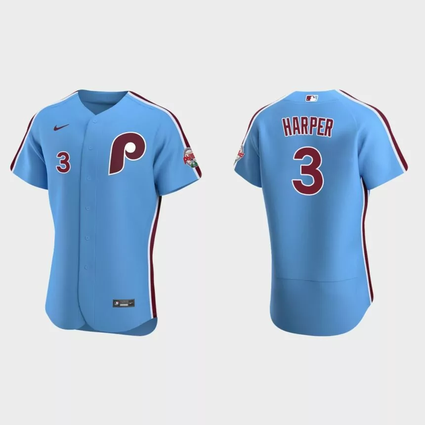 Philadelphia Phillies Bryce Harper Authentic Alternate Jersey – Light Blue