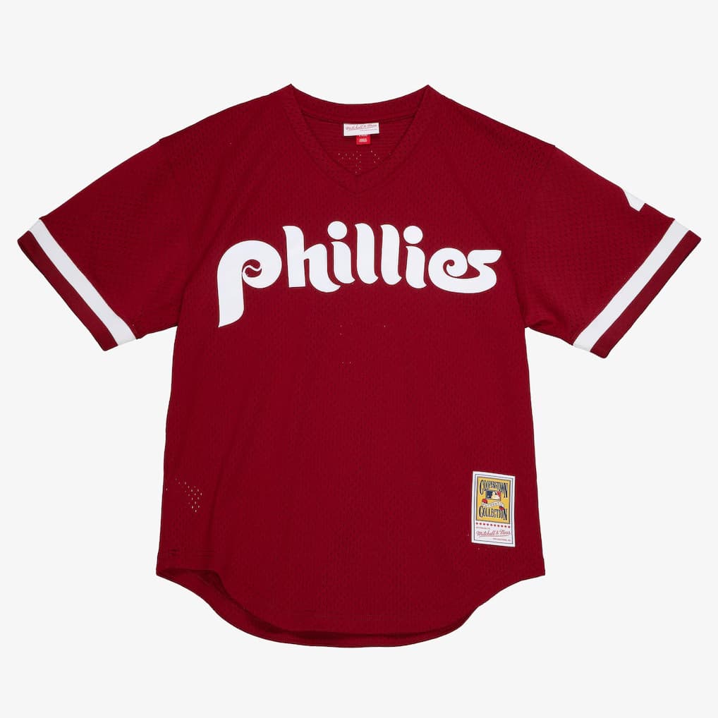 Philadelphia Phillies Burgundy 1991 Mesh Batting Practice Jersey