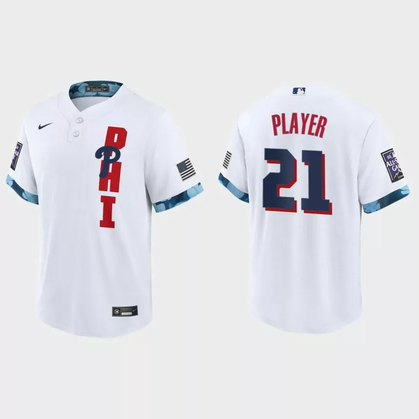 Philadelphia Phillies Custom 2021 MLB All-Star Game Replica Jersey – White