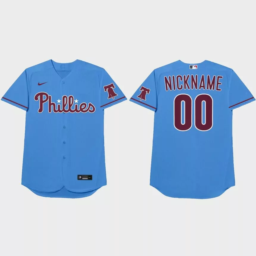 Philadelphia Phillies Custom 2021 Players’ Weekend Nickname Jersey – Blue