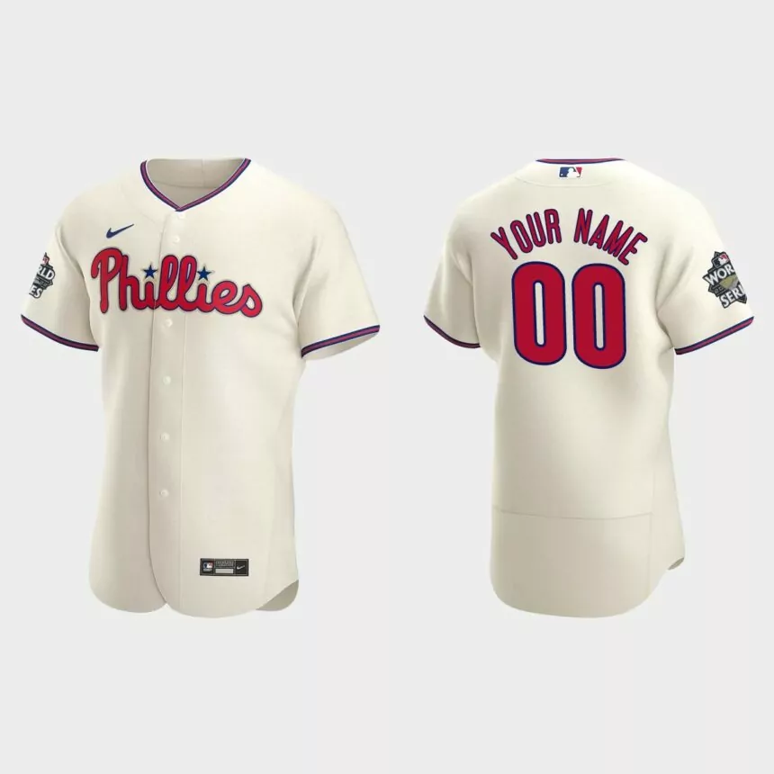 Philadelphia Phillies Custom 2022 World Series Cream Authentic Jersey