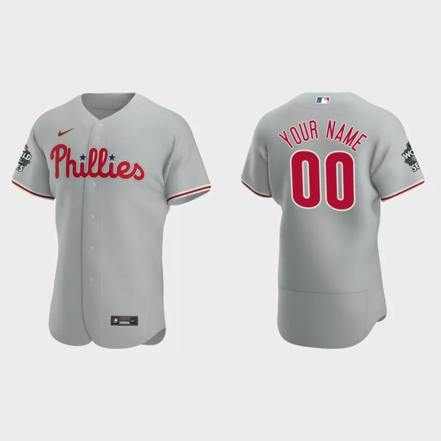 Philadelphia Phillies Custom 2022 World Series Gray Authentic Jersey