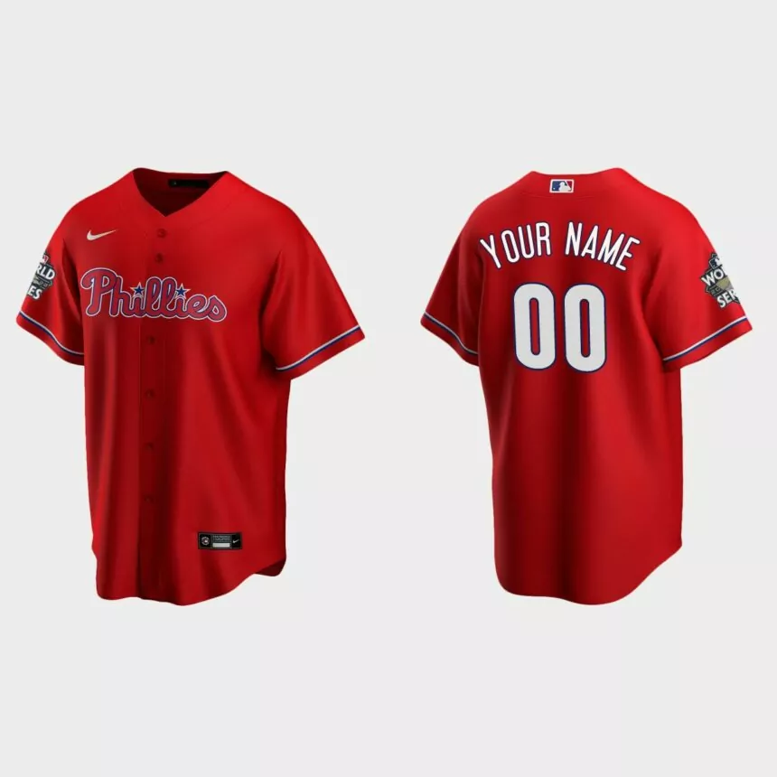 Philadelphia Phillies Custom 2022 World Series Red Replica Jersey
