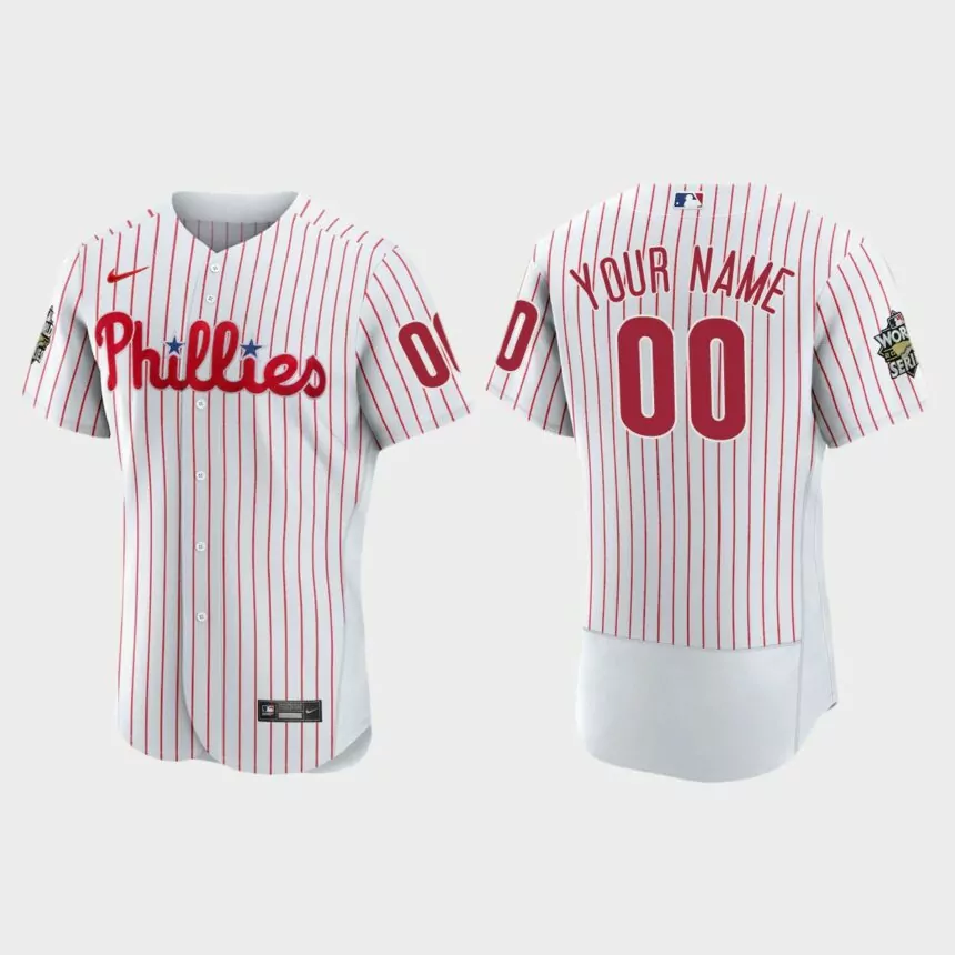Philadelphia Phillies Custom 2022 World Series White Authentic Jersey