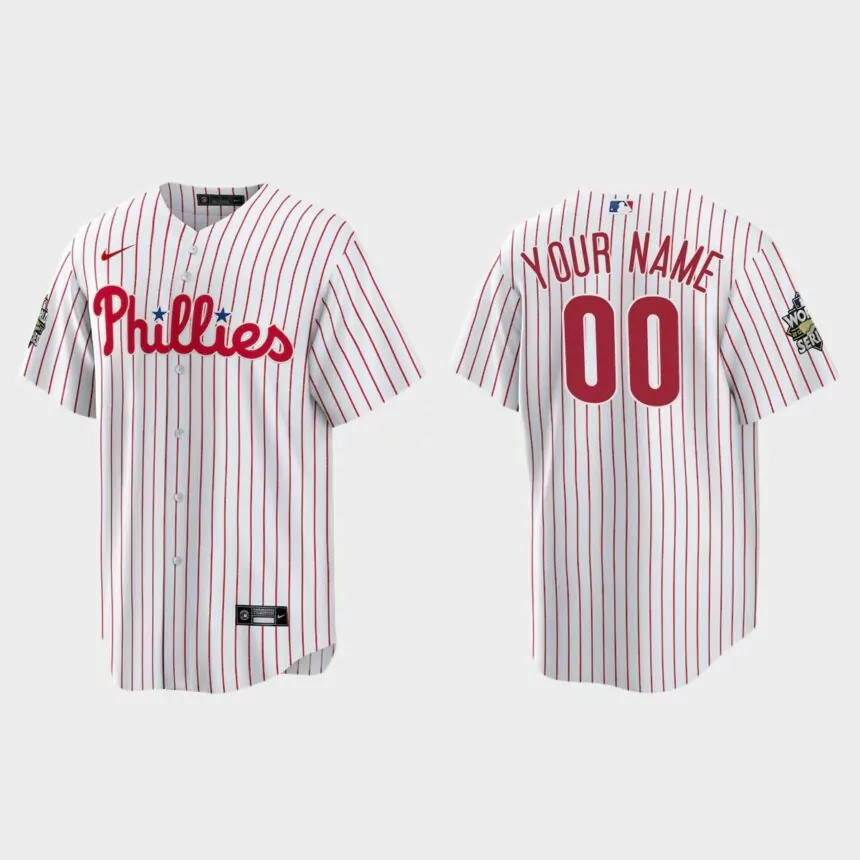 Philadelphia Phillies Custom 2022 World Series White Replica Jersey