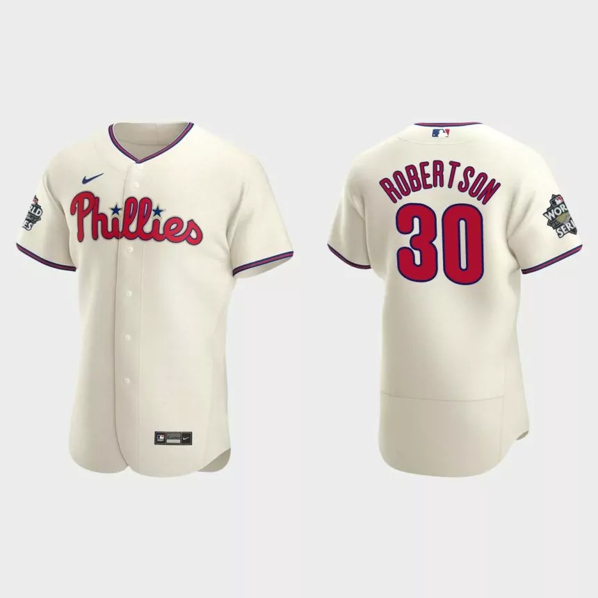 Philadelphia Phillies David Robertson 2022 World Series Cream Authentic Jersey