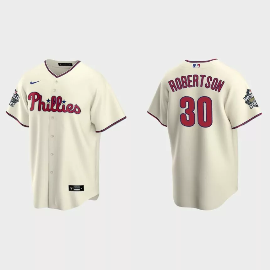 Philadelphia Phillies David Robertson 2022 World Series Cream Replica Jersey