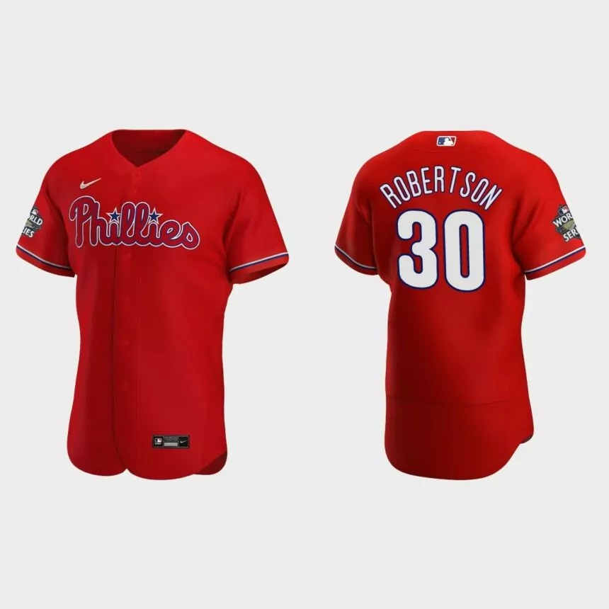 Philadelphia Phillies David Robertson 2022 World Series Red Authentic Jersey