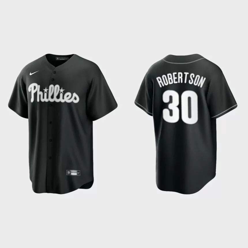 Philadelphia Phillies David Robertson Replica Official Jersey – Black White