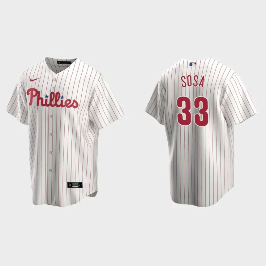Philadelphia Phillies Edmundo Sosa Replica Home Jersey – White