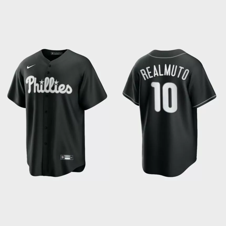 Philadelphia Phillies J.T. Realmuto 2021 All Black Fashion Replica Jersey – Black White