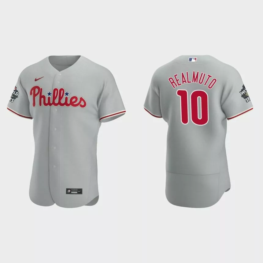 Philadelphia Phillies J.T. Realmuto 2022 World Series Gray Authentic Jersey