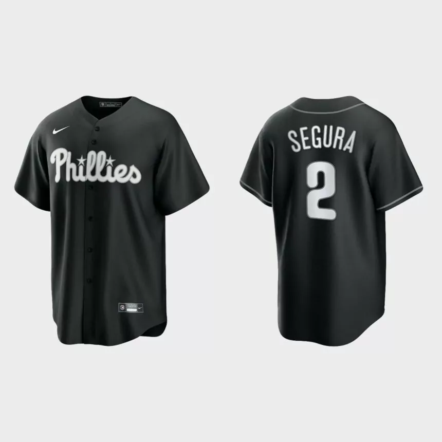 Philadelphia Phillies Jean Segura 2021 All Black Fashion Replica Jersey – Black White
