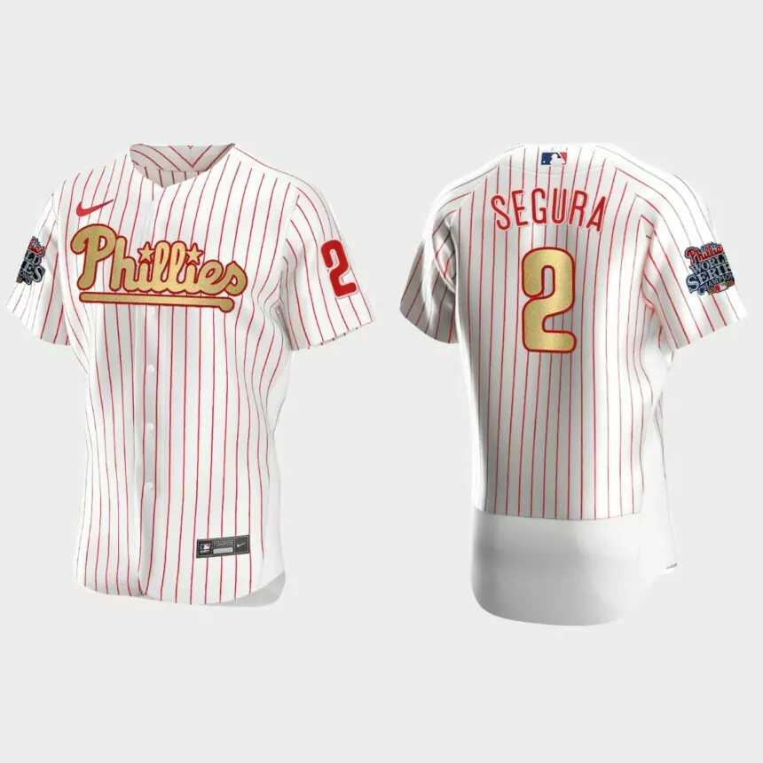 Philadelphia Phillies Jean Segura White Gold 2008 World Series Champions Jersey