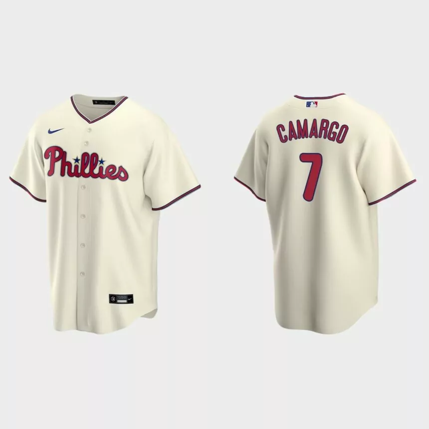 Philadelphia Phillies Johan Camargo Replica Alternate Jersey – Cream