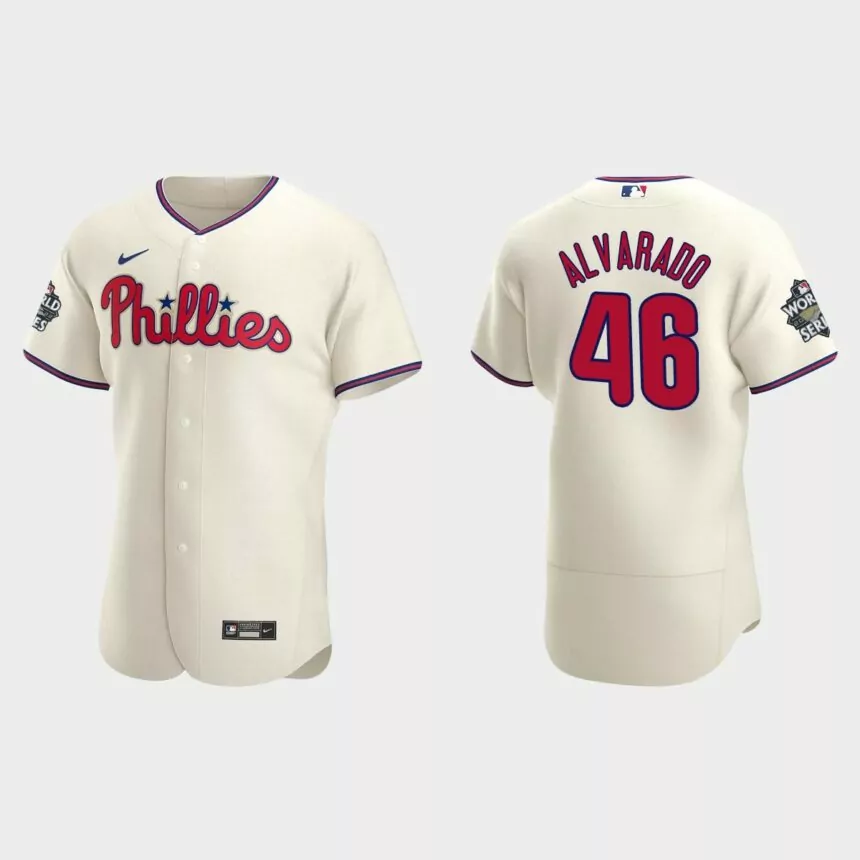Philadelphia Phillies Jose Alvarado 2022 World Series Cream Authentic Jersey