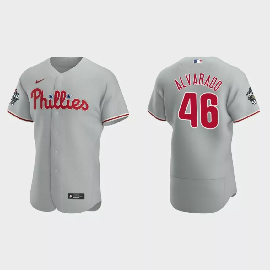 Philadelphia Phillies Jose Alvarado 2022 World Series Gray Authentic Jersey