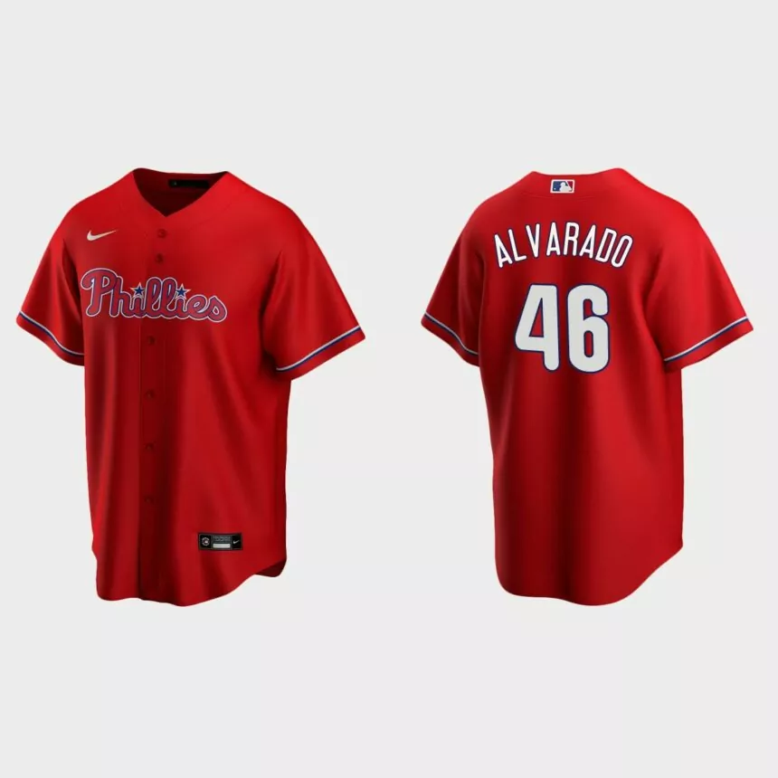 Philadelphia Phillies Jose Alvarado Replica Alternate Jersey – Red