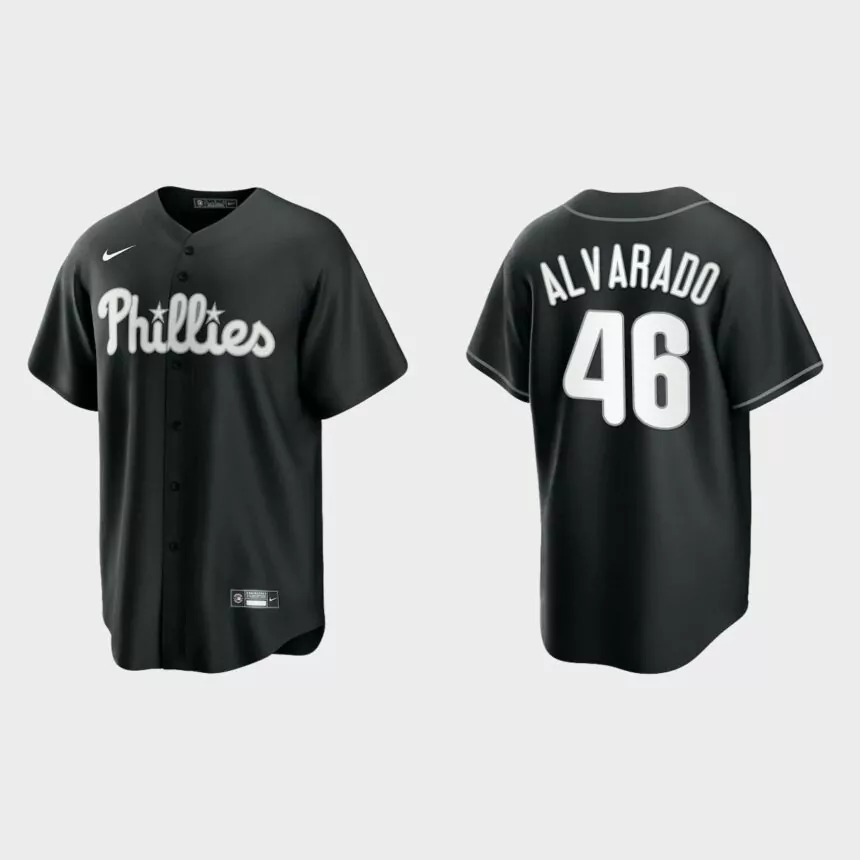 Philadelphia Phillies Jose Alvarado Replica Official Jersey – Black White