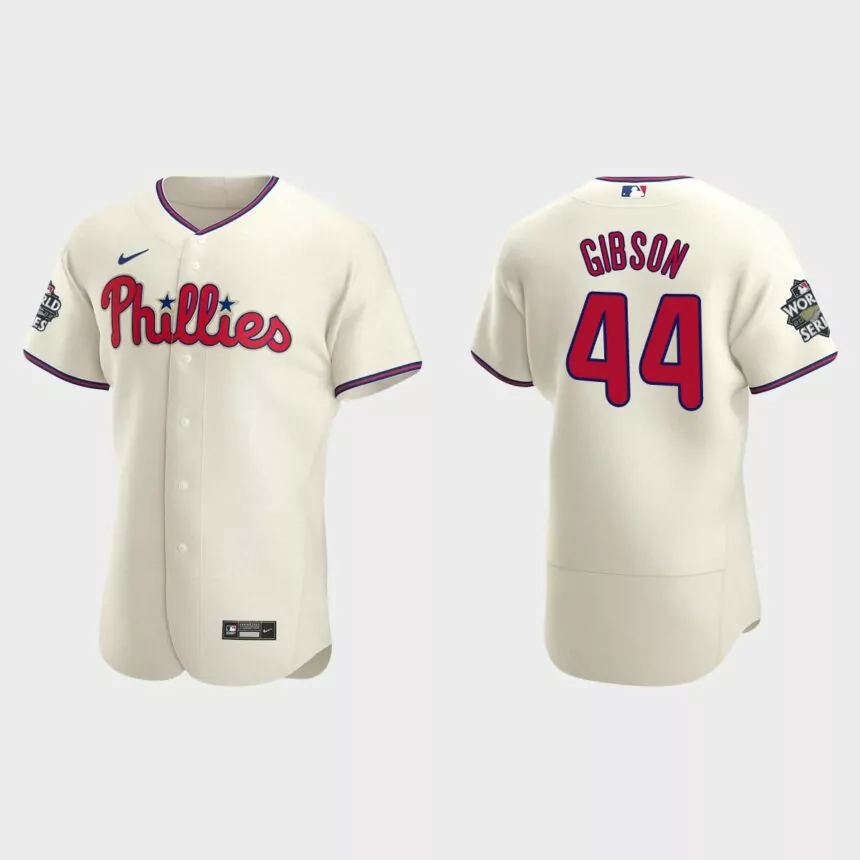 Philadelphia Phillies Kyle Gibson 2022 World Series Cream Authentic Jersey