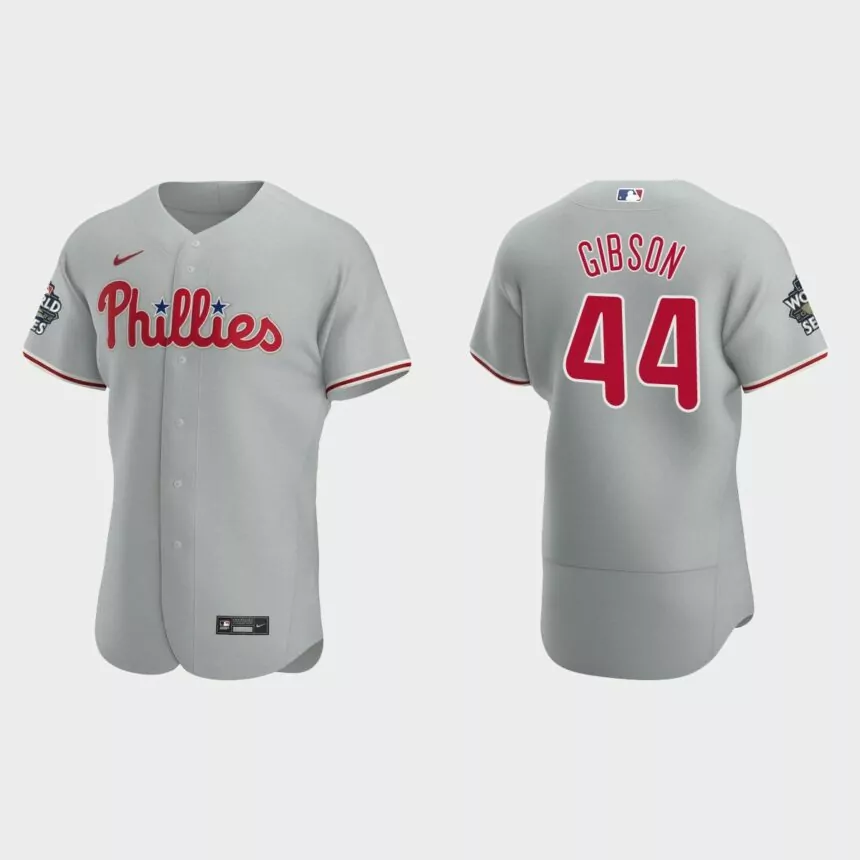 Philadelphia Phillies Kyle Gibson 2022 World Series Gray Authentic Jersey