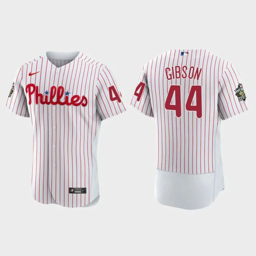 Philadelphia Phillies Kyle Gibson 2022 World Series White Authentic Jersey
