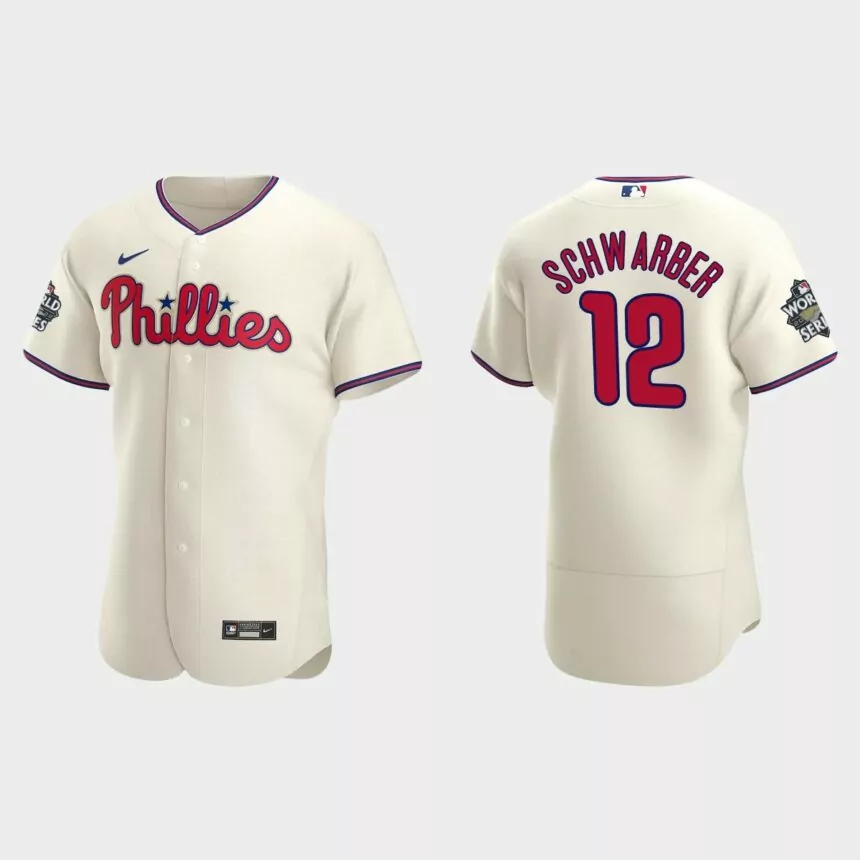 Philadelphia Phillies Kyle Schwarber 2022 World Series Cream Authentic Jersey