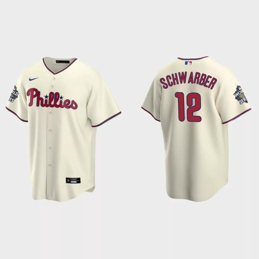 Philadelphia Phillies Kyle Schwarber 2022 World Series Cream Replica Jersey