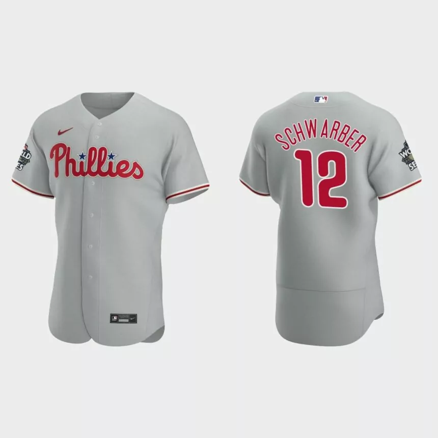 Philadelphia Phillies Kyle Schwarber 2022 World Series Gray Authentic Jersey