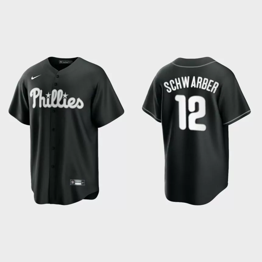 Philadelphia Phillies Kyle Schwarber Replica Official Jersey – Black White