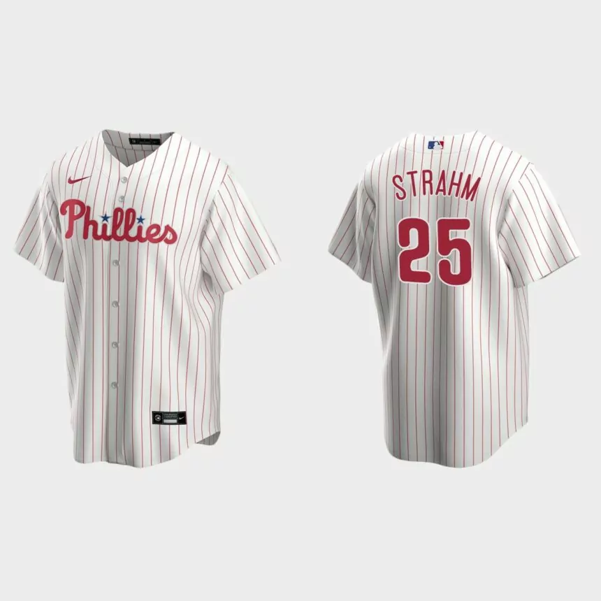 Philadelphia Phillies Matthew Strahm Replica Home Jersey – White