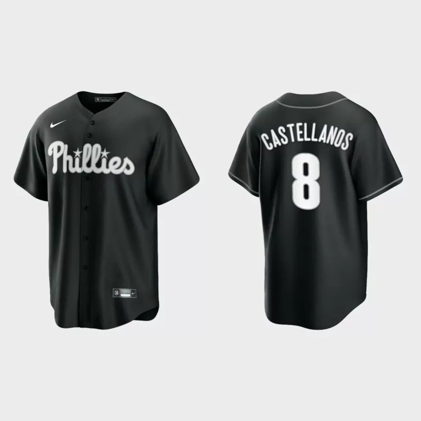 Philadelphia Phillies Nick Castellanos Replica Official Jersey – Black White
