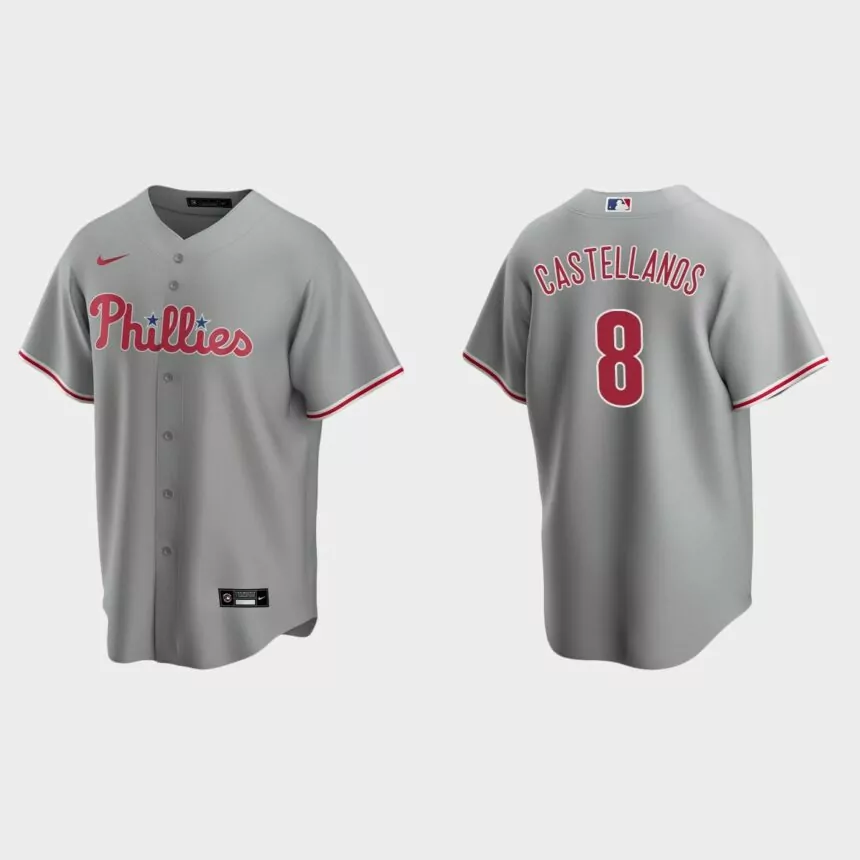 Philadelphia Phillies Nick Castellanos Replica Road Jersey – Gray