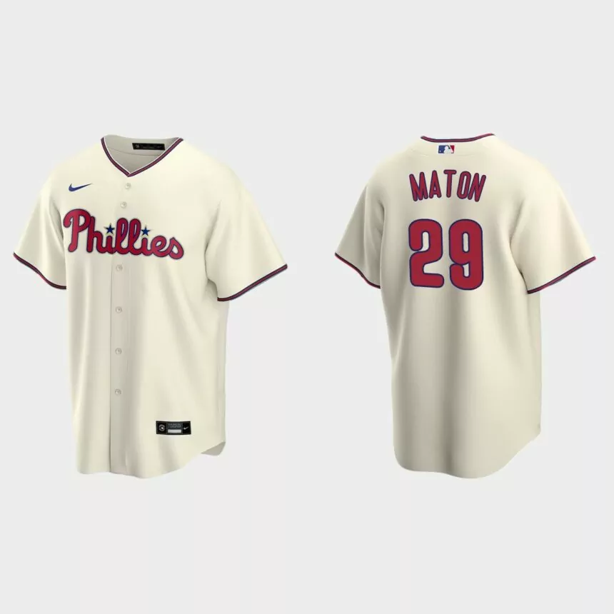 Philadelphia Phillies Nick Maton Replica Alternate Jersey – Cream