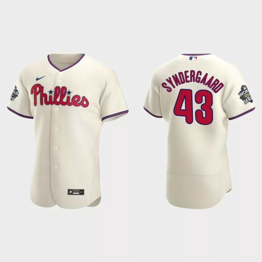 Philadelphia Phillies Noah Syndergaard 2022 World Series Cream Authentic Jersey