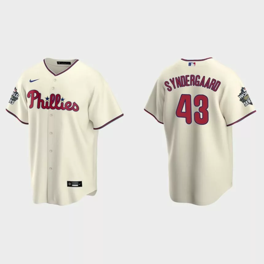 Philadelphia Phillies Noah Syndergaard 2022 World Series Cream Replica Jersey