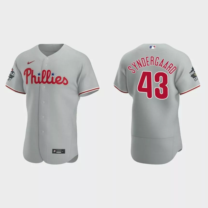 Philadelphia Phillies Noah Syndergaard 2022 World Series Gray Authentic Jersey